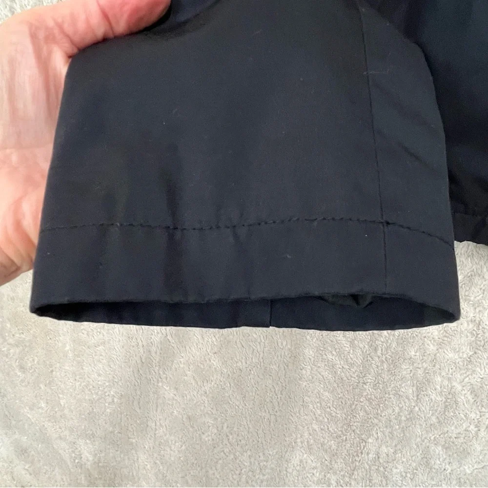 Banana Republic Lightweight Black Zipper Coat Jacket Sz XL Classic Deep Pockets